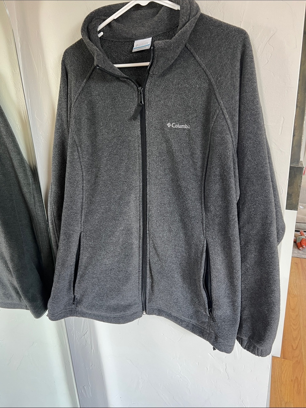 Columbia Charcoal Gray Hooded Full-Zip Fleece Jacket